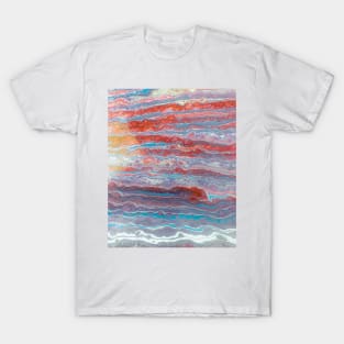 sunset acrylic fluid art T-Shirt